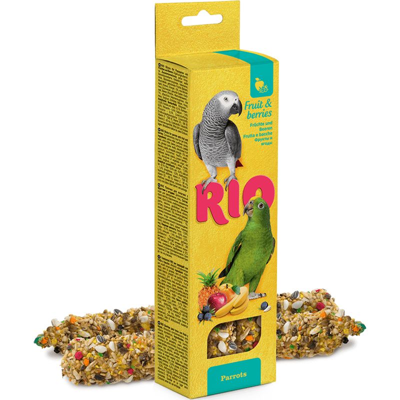 Лакомство для птиц RIO Палочки для попугаев с фруктами и ягодами 2х75г цена и фото