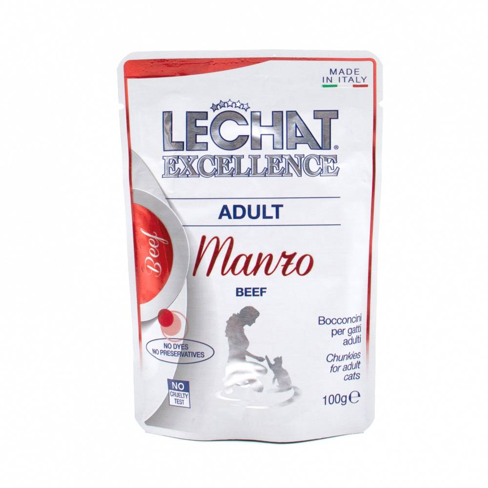 Корм для кошек LECHAT EXCELLENCE говядина в соусе пауч 100г