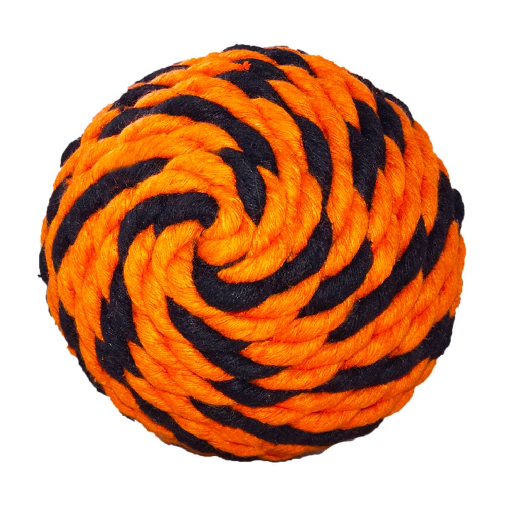 Игрушка для собак DOGLIKE Мяч Броник средний (оранжевый-черный) цена и фото