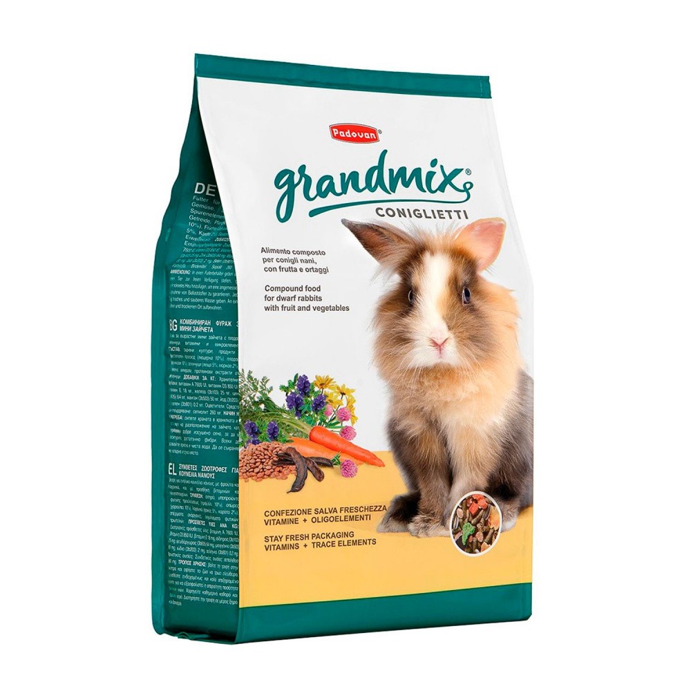 Корм для декоративных кроликов Padovan Grandmix Coniglietti 3кг padovan coniglietti grandmix rabbit seed 3 kg