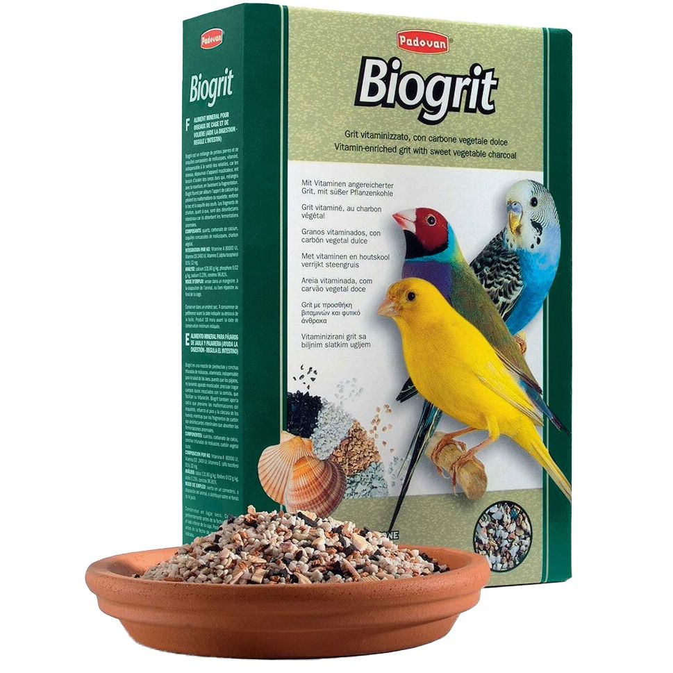 минеральная добавка рadovan biogrit био песок для декоративных птиц 700г Био-песок для птиц Padovan витамины минералы 700г