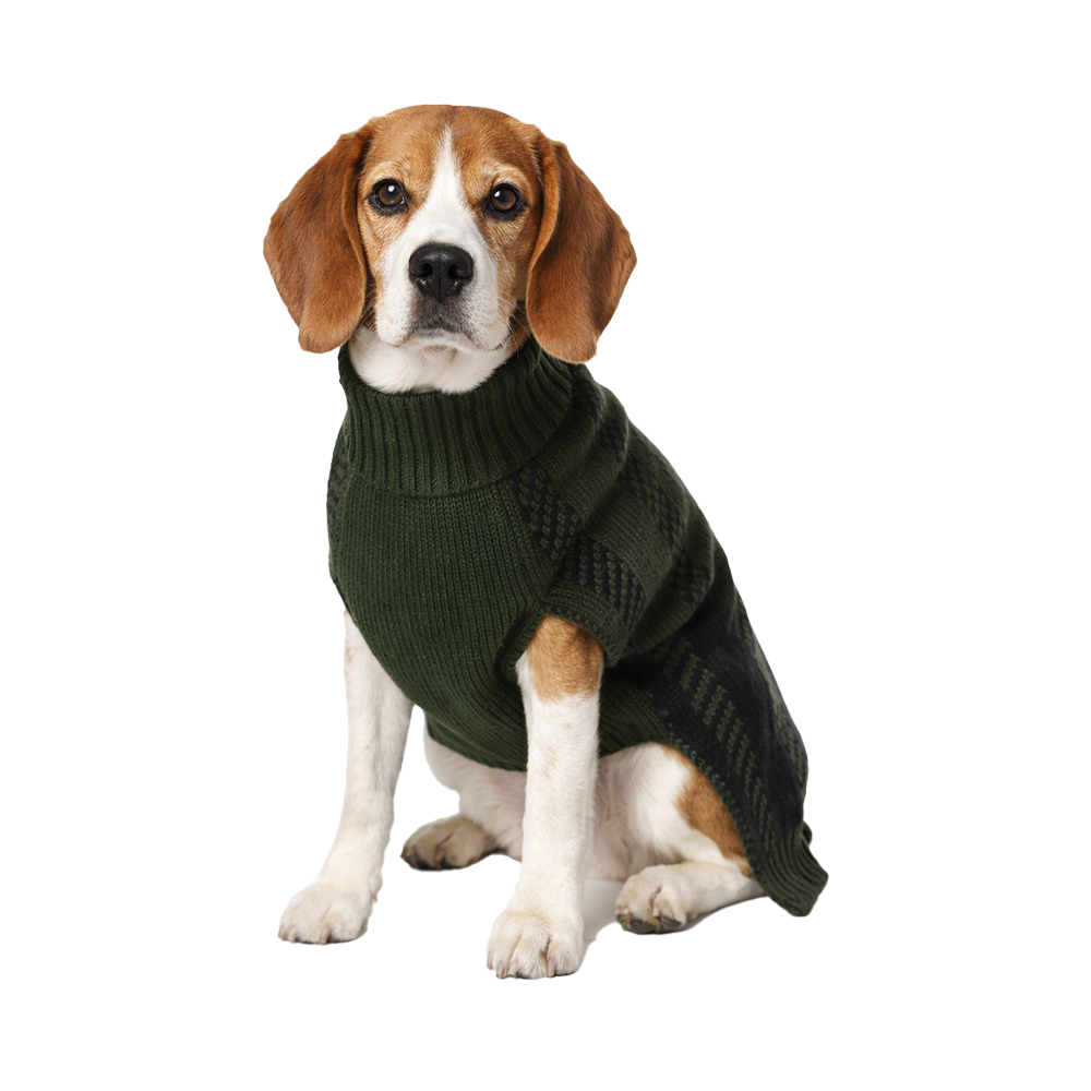Свитер для собак Foxie Green geometry зеленый р. L (длина спины 40см, обхват груди 48-52см)
