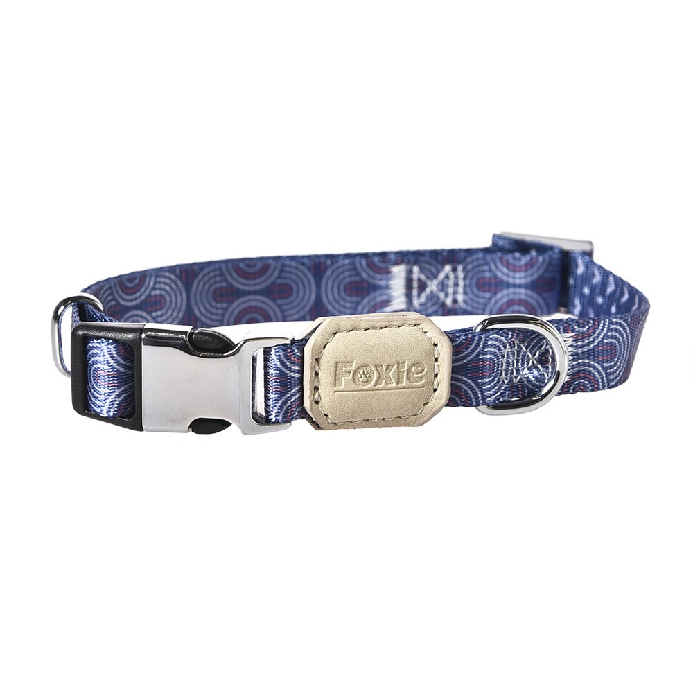 Ошейник для собак Foxie Splashes M 2,0х35-50см голубой