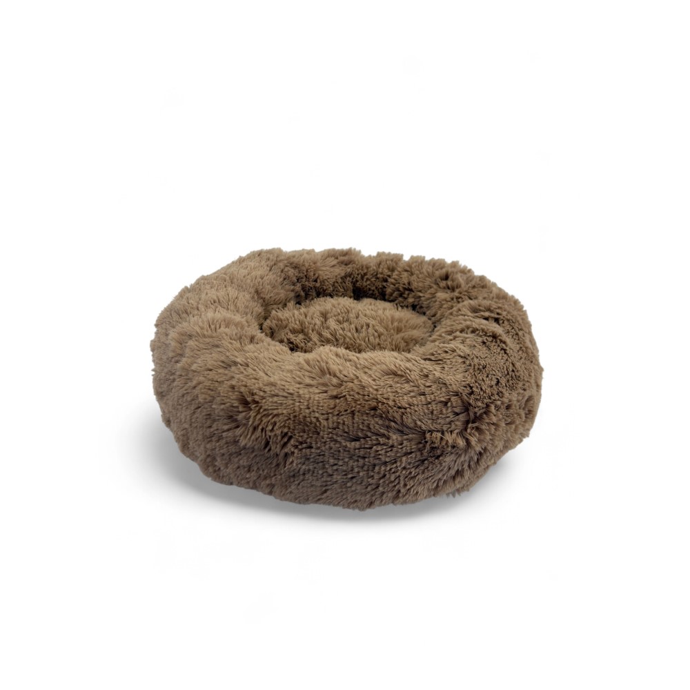 Лежак для животных Foxie Fuzzy cute 45х45х18см круглый бледно-коричневый 1957₽