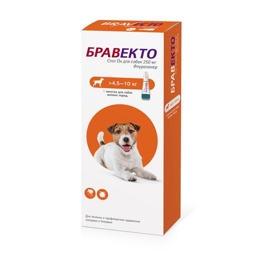 Капли для собак INTERVET Бравекто Spot On (4,5-10кг) 250мг