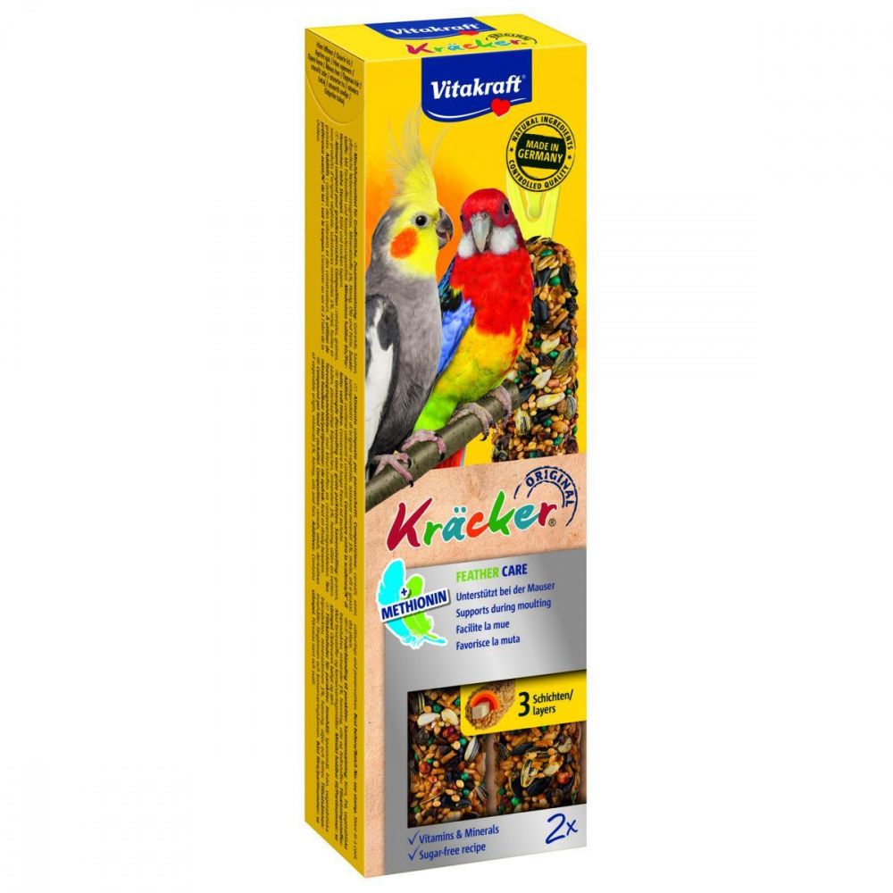 Лакомство для птиц VITAKRAFT Крекеры для крупных, средних попугаев при линьке (2шт.уп)