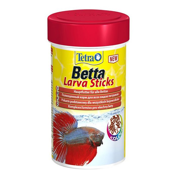 Корм для рыб TETRA Betta LarvaSticks в форме мотыля для петушков и других лабиринтовых рыб 100мл сухой корм для рыб tetra betta larvasticks 33 г