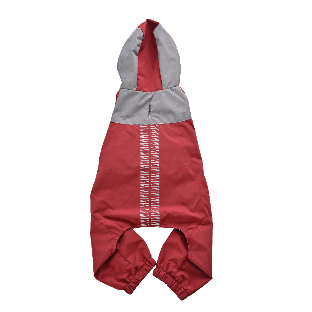 Дождевик-комбинезон для собак Foxie Rainfold складной XS (длина спины 25см) красный