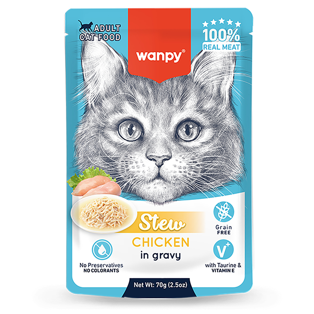 Корм для кошек WANPY Cat Дополнительный, курица в собственному соку пауч 70г