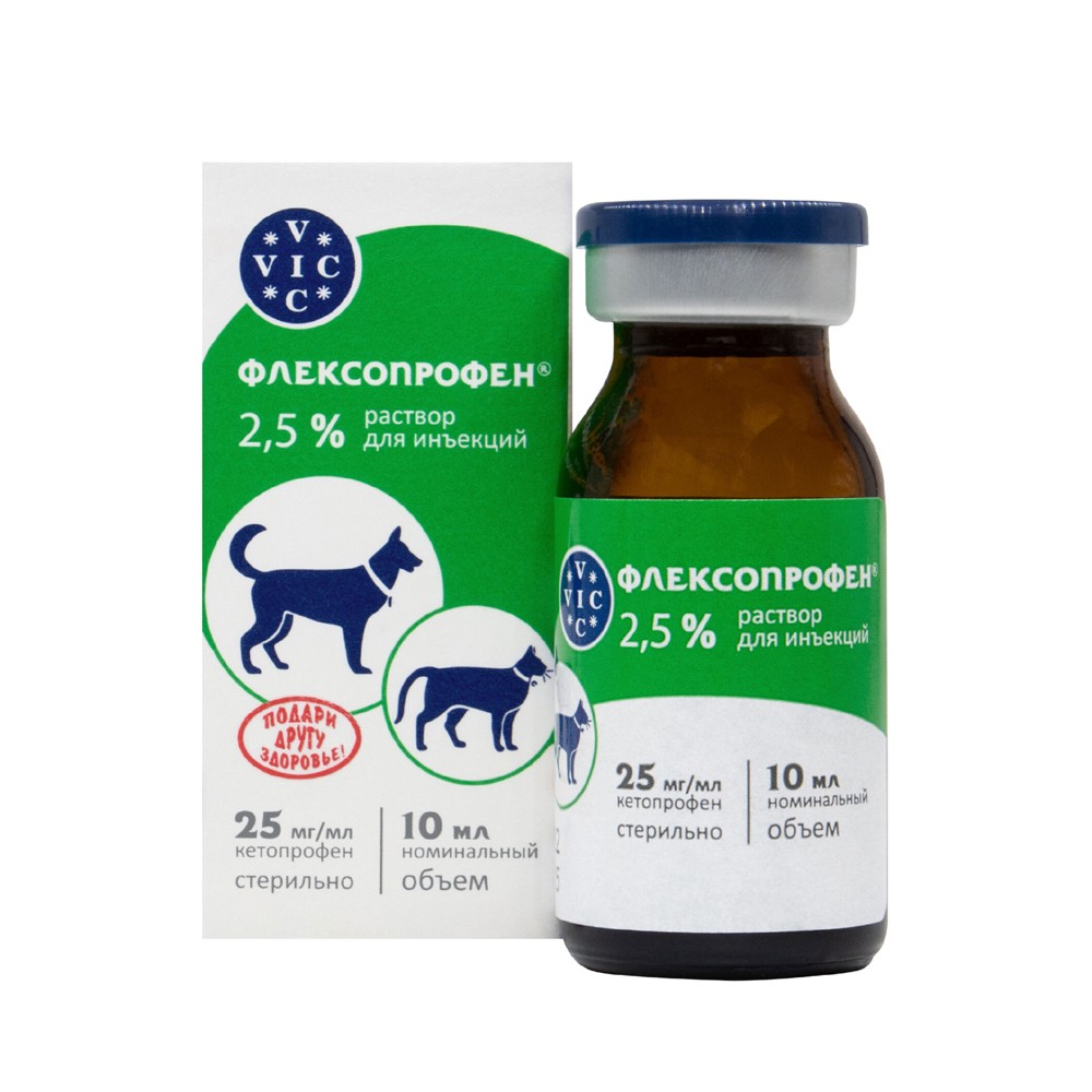 Препарат НПВС DOCTOR VIC Флексопрофен для кошек и собак, 2,5% 10мл
