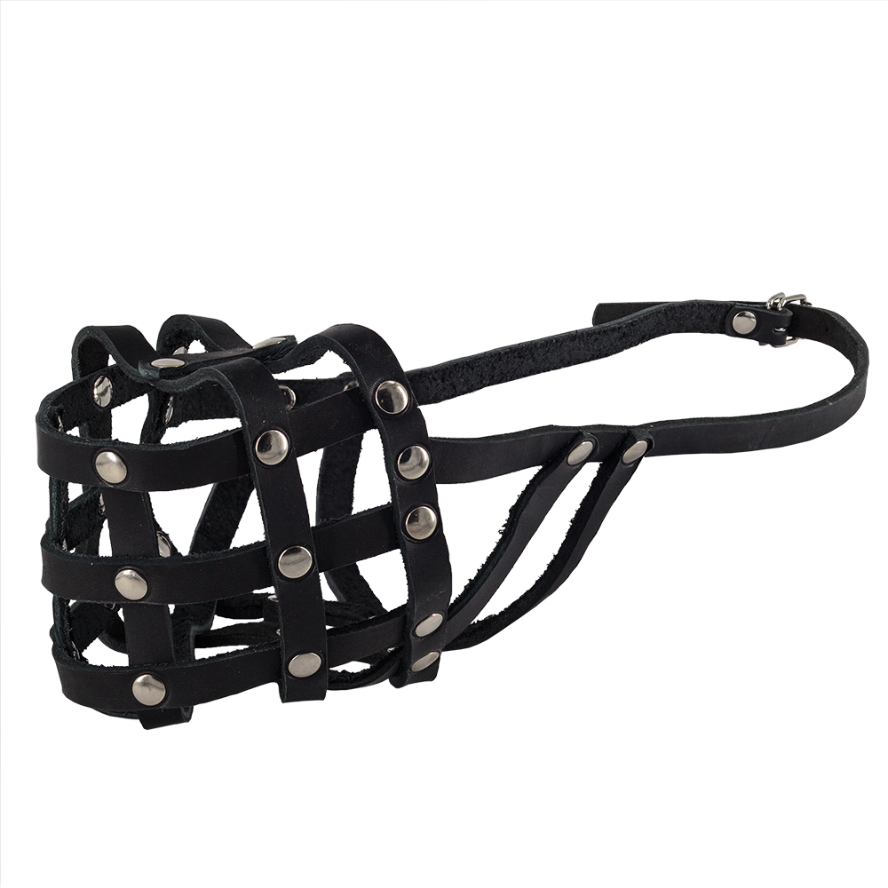 Намордник для собак КАСКАД для боксера кожаный обхват шеи 32-46см 1103₽