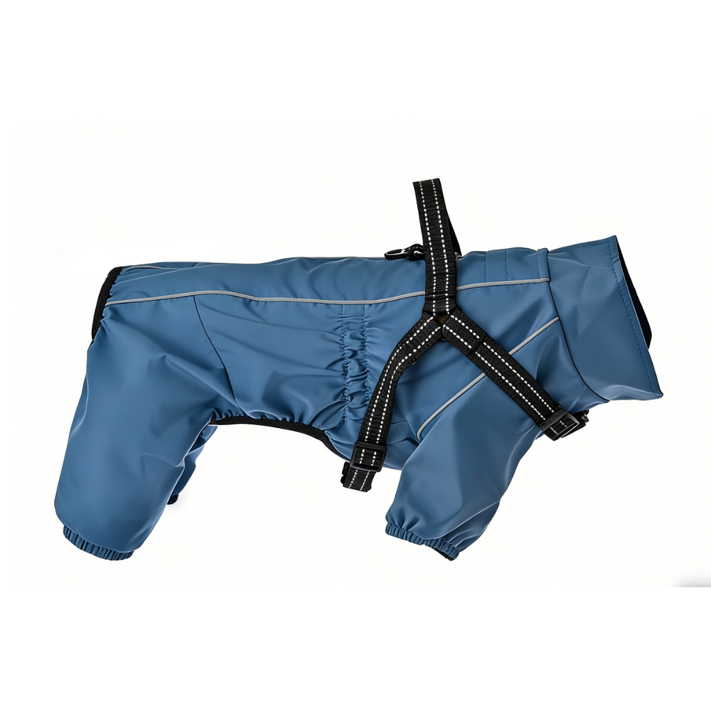 Дождевик-комбинезон для собак Barking Blue Foxie XL со шлейкой (длина спины 45см) синий