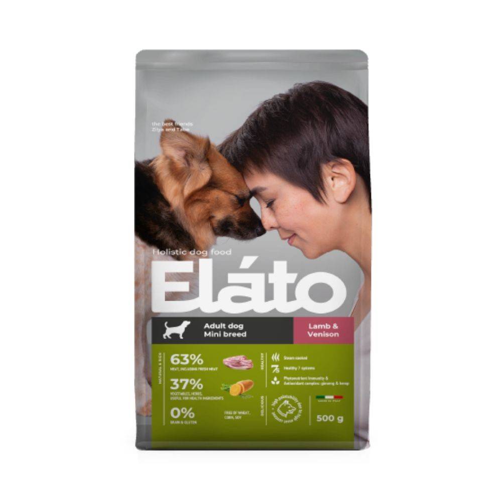 цена Корм для собак Elato Holistic для мелких пород, ягненок с олениной сух. 500г