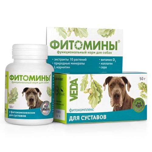 Подкормка для собак VEDA Фитомины для укрепления и восстановления суставов 100таб