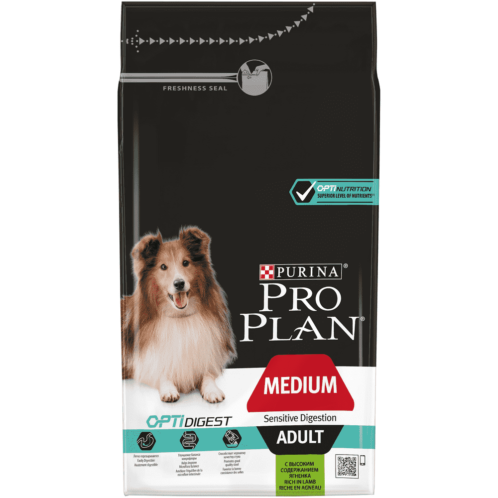 Корм для собак Pro Plan Opti digest для средних пород с чувствит.пищеварением, с ягненком сух. 1,5кг корм для собак pro plan opti digest для средних пород с чувствит пищеварением с ягненком сух 3кг