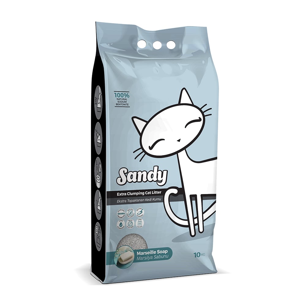 Наполнитель для кошачьего туалета SANDY Marseille Soap с аром. марсельского мыла 10кг