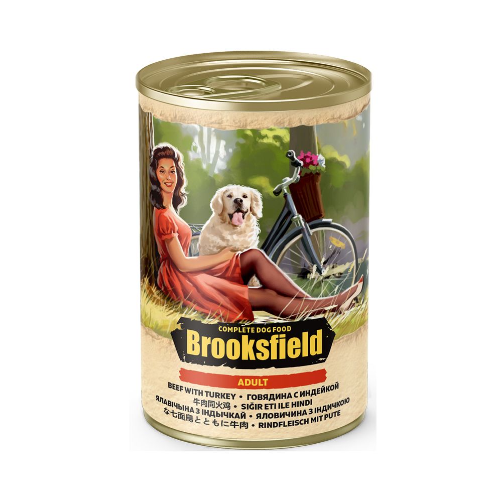 Корм для собак Brooksfield Говядина с индейкой банка 400г