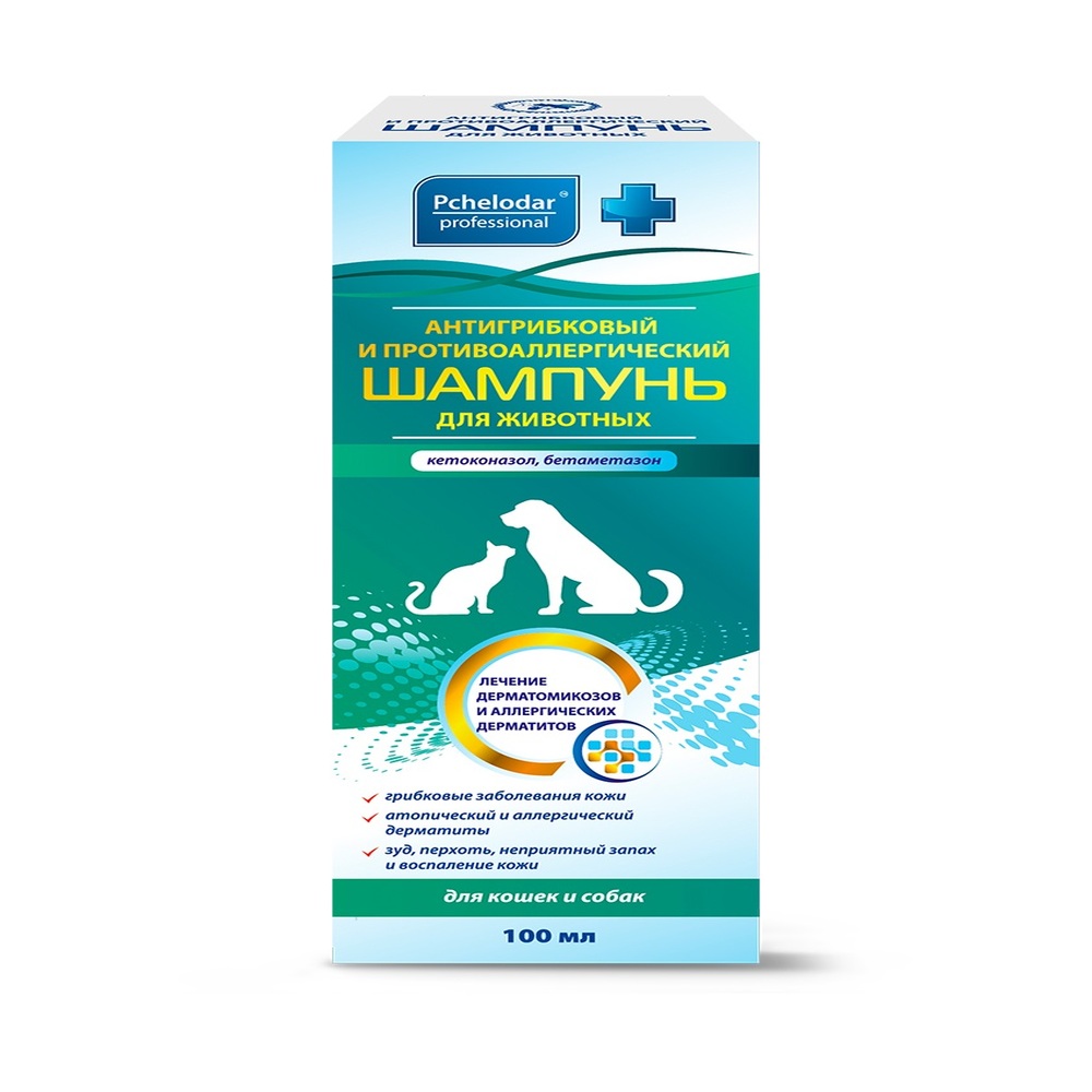 Шампунь ПЧЕЛОДАР Антигрибковый и противоаллергический 100мл 1044₽