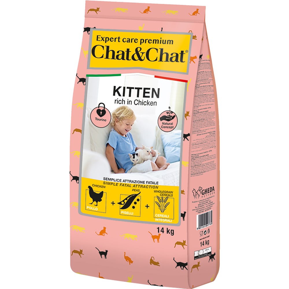 Корм для котят CHAT&CHAT Expert Premium курица сух. 14кг