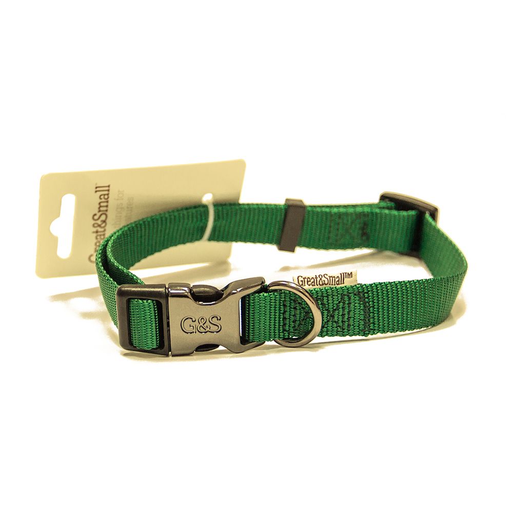 Ошейник для собак Great&Small 20x350-550мм нейлон Зелёный