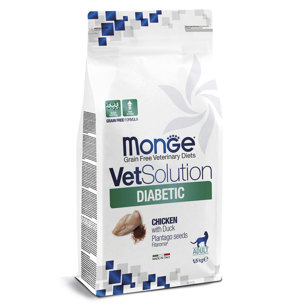 Корм для кошек Monge VetSolution Diabetic при сахарном диабете сух 15кг 2990₽
