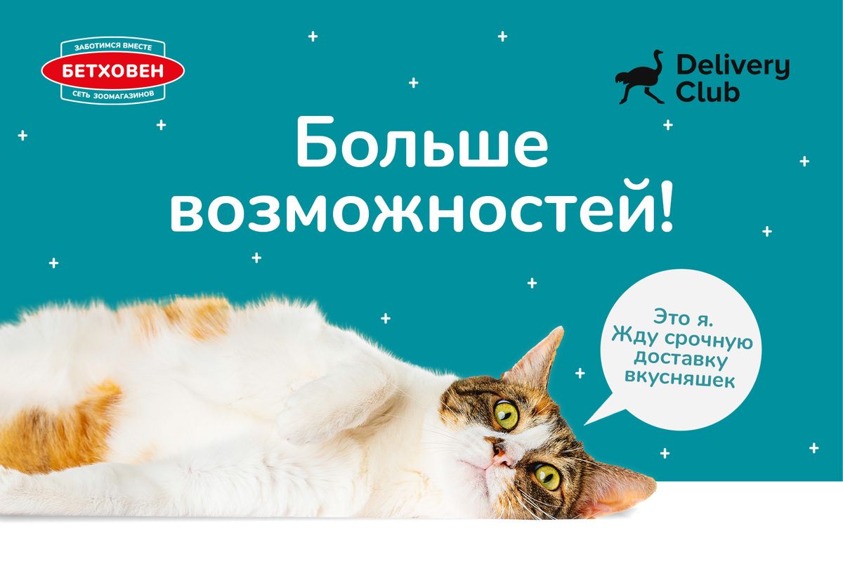 Delivery Club запустил доставку из сети зоомагазинов «Бетховен»