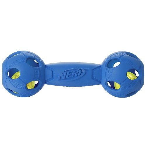 Игрушка для собак NERF Гантель светящаяся 17,5см игрушка для собак nerf мяч футбольный пищащий 6см