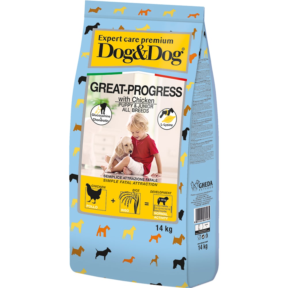 Корм для щенков DOG&DOG Expert Premium Great-Progress курица сух. 14кг