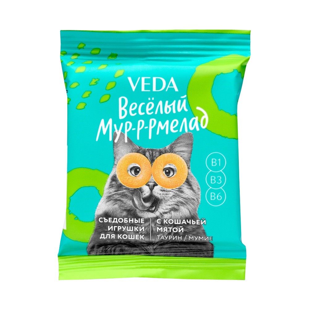Лакомство для кошек VEDA Веселый Мур-р-рмелад с кошачьей мятой 51₽