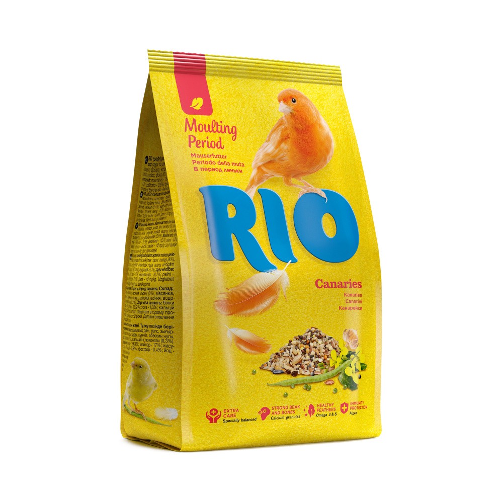Корм для птиц RIO для канареек в период линьки 500г корм для птиц happy jungle для канареек 500г