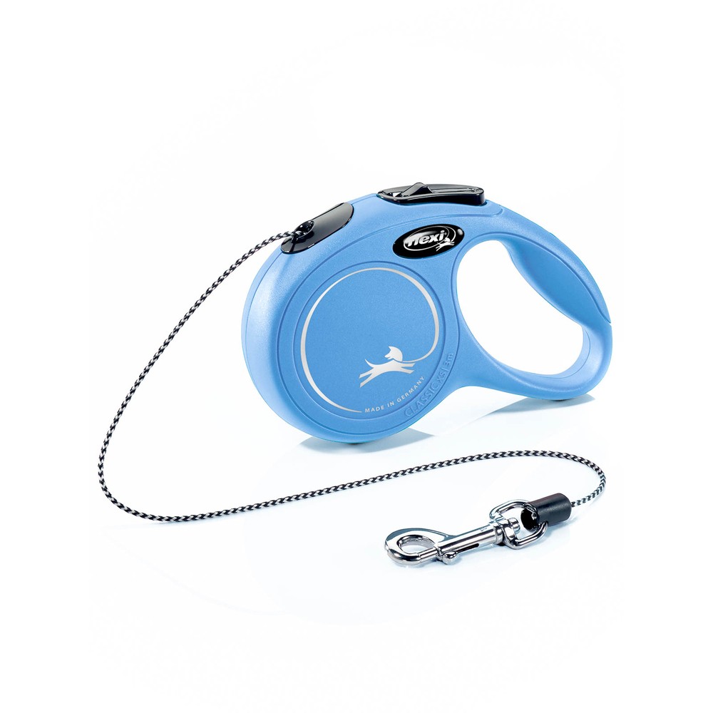 Рулетка для собак Flexi Classic Basic Mini (до 8кг) трос 3м синяя цена и фото