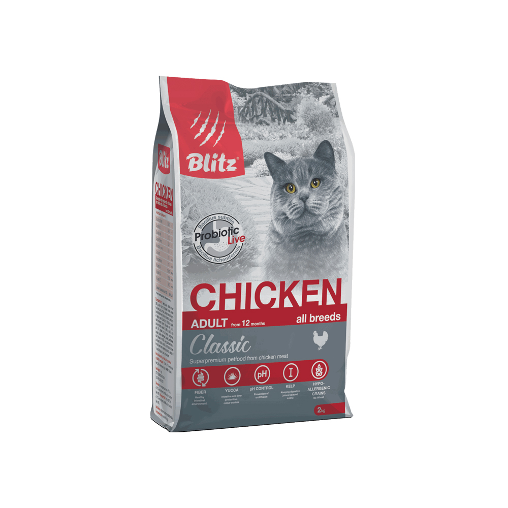 Корм для кошек Blitz adult cat chicken с мясом курицы 1322₽
