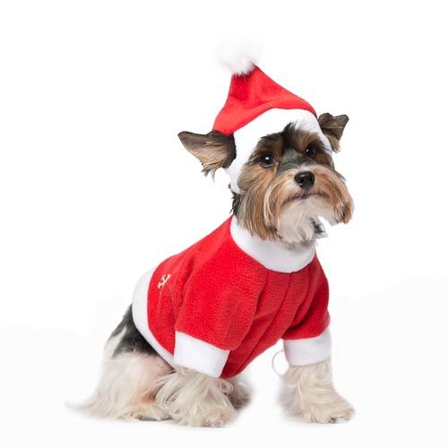 Пуловер для собак YORIKI Дед Мороз красный унисекс размер S