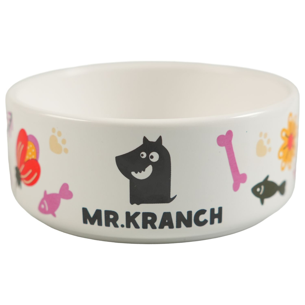 Миска для собак MrKranch Цветы Прованса розовая керамическая 420мл 675₽