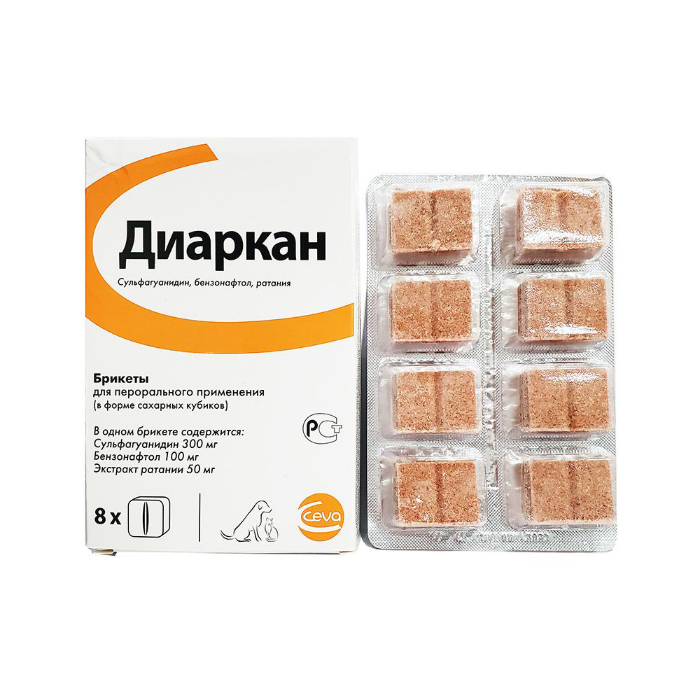 Сахарные кубики для кошек и собак CEVA Диаркан от диареи