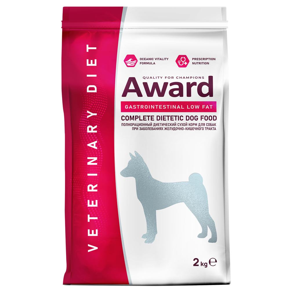 Корм для собак AWARD Veterinary Diet Gastrointestinal Low Fat при заболеваниях ЖКТ сух. 2кг