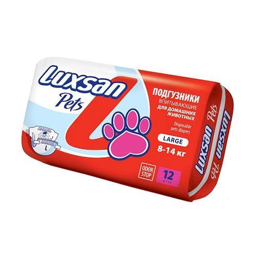 Подгузники для кошек и собак Luxsan размер L на вес 8-14 килограмм