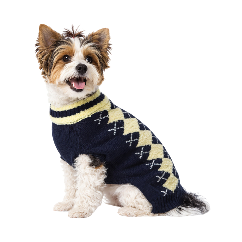 Свитер для собак Foxie Warmth and comfort сине-желтый р. S (длина спины 30см, обхват груди 38-45см)