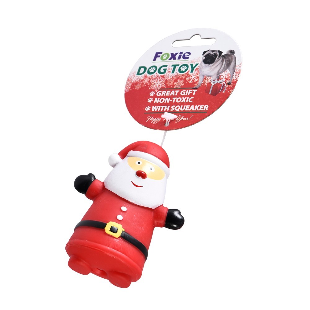 Игрушка для собак Foxie Санта Клаус с пищалкой 7,5х4,5х4,5см винил георгина санта клаус декоративная