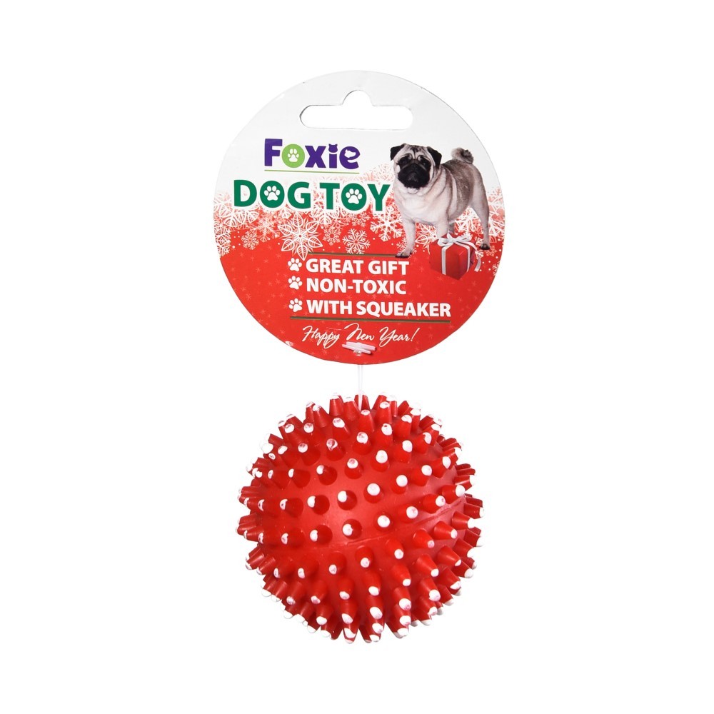 Игрушка для собак Foxie Мяч с пищалкой 6,5см красный винил