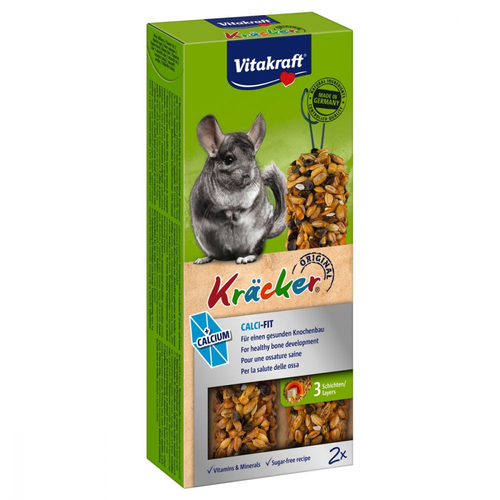 Лакомство для грызунов VITAKRAFT Крекеры для шиншилл с кальцием (2шт.уп)