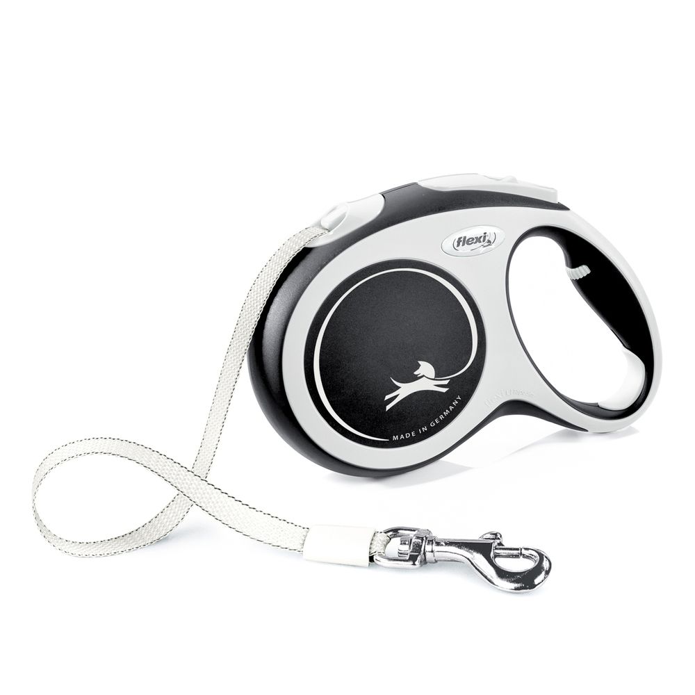 Рулетка для собак Flexi NEW LINE Comfort L (до 60кг) лента 5м серый/черный