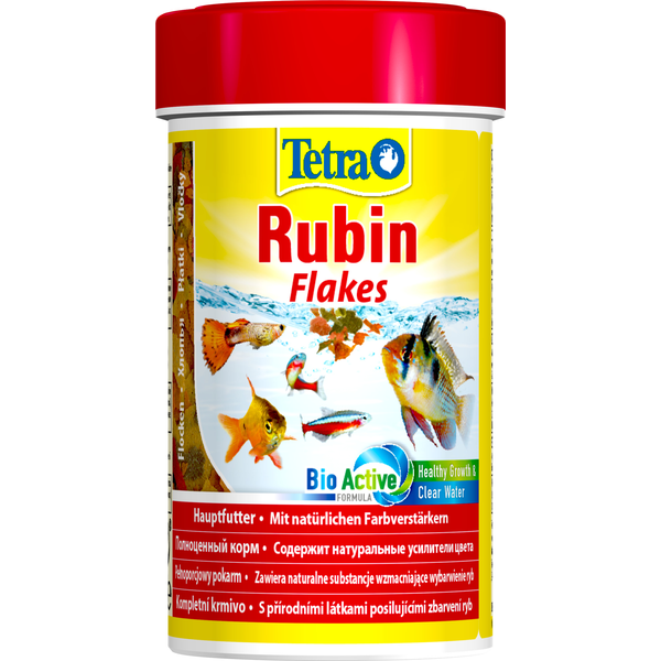 Корм для рыб TETRA Rubin в хлопьях для улучшения окраса всех видов рыб 100мл корм tetra goldfish для всех видов золотых рыбок в хлопьях 12 г саше