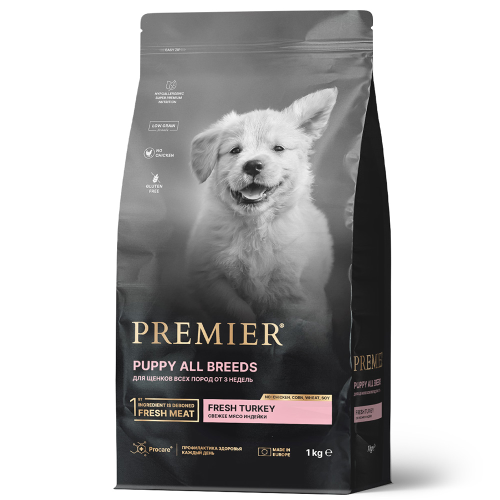 Корм для щенков PREMIER Dog свежее мясо индейки сух1кг 1329₽
