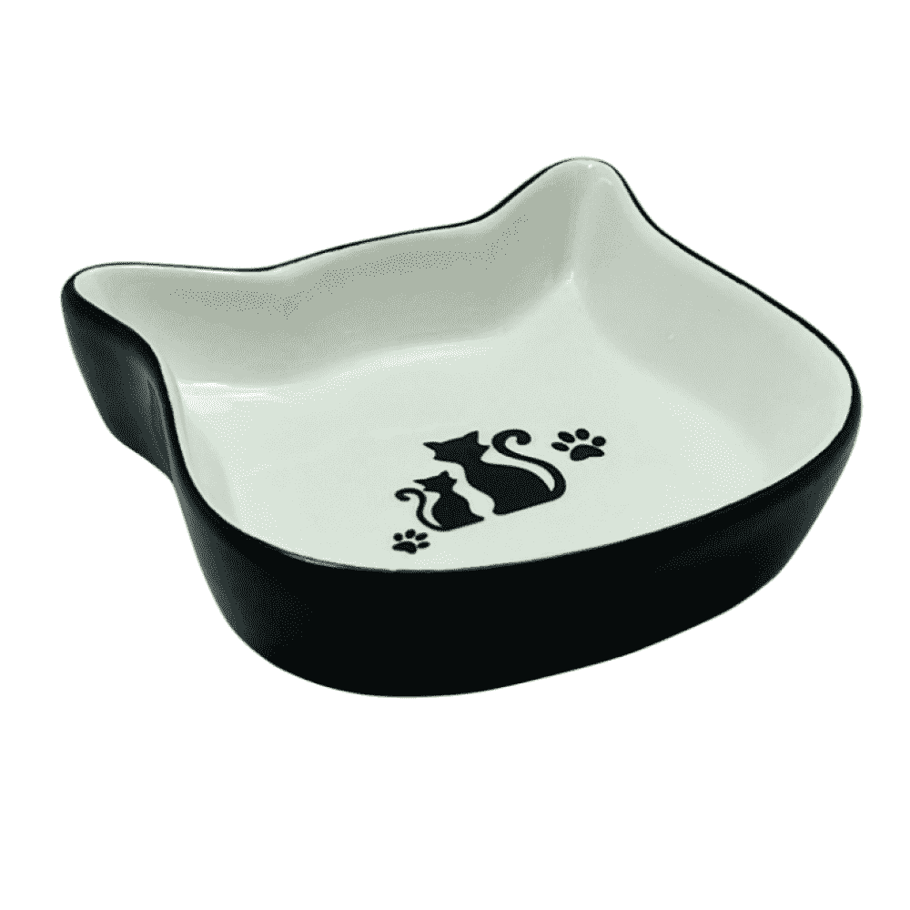 Миска для животных Foxie Two cats черная керамическая 135х135х3см 150мл 393₽