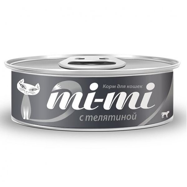 Корм для кошек Mi-mi Кусочки в желе телятина банка 80г mi bellumi mi bellumi ароматизатор для помещения mang
