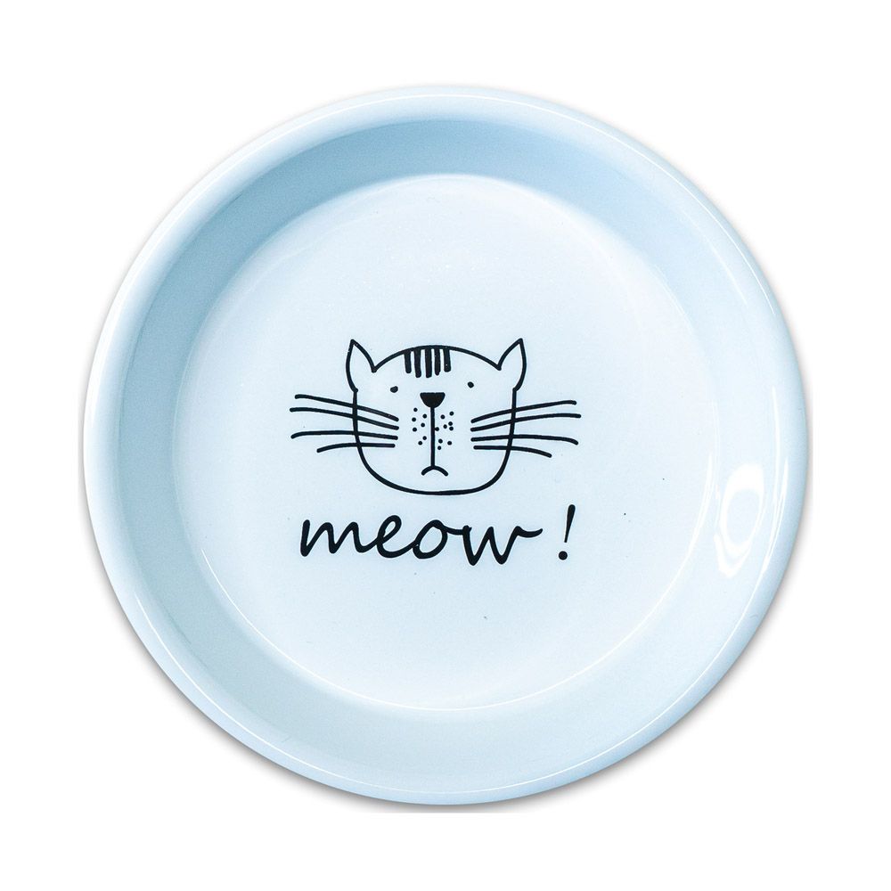 Миска для кошек КерамикАрт керамическая MEOW! Белая 200мл