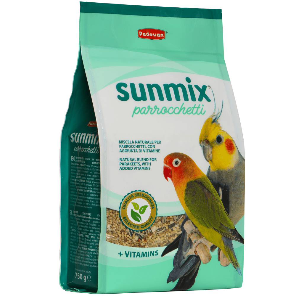 Корм для птиц Padovan Sunmix parrocchetti комплексный основной для средних попугаев 750г 564₽