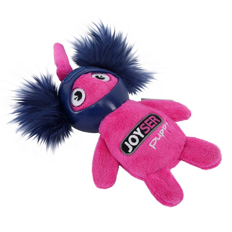 Игрушка для собак JOYSER Puppy Белка в резиновом шлеме с пищалкой S розовая, 14см игрушка для собак joyser slimmy plush шкура лисы из плюша с пищалкой s m синяя с оранжевым 38см