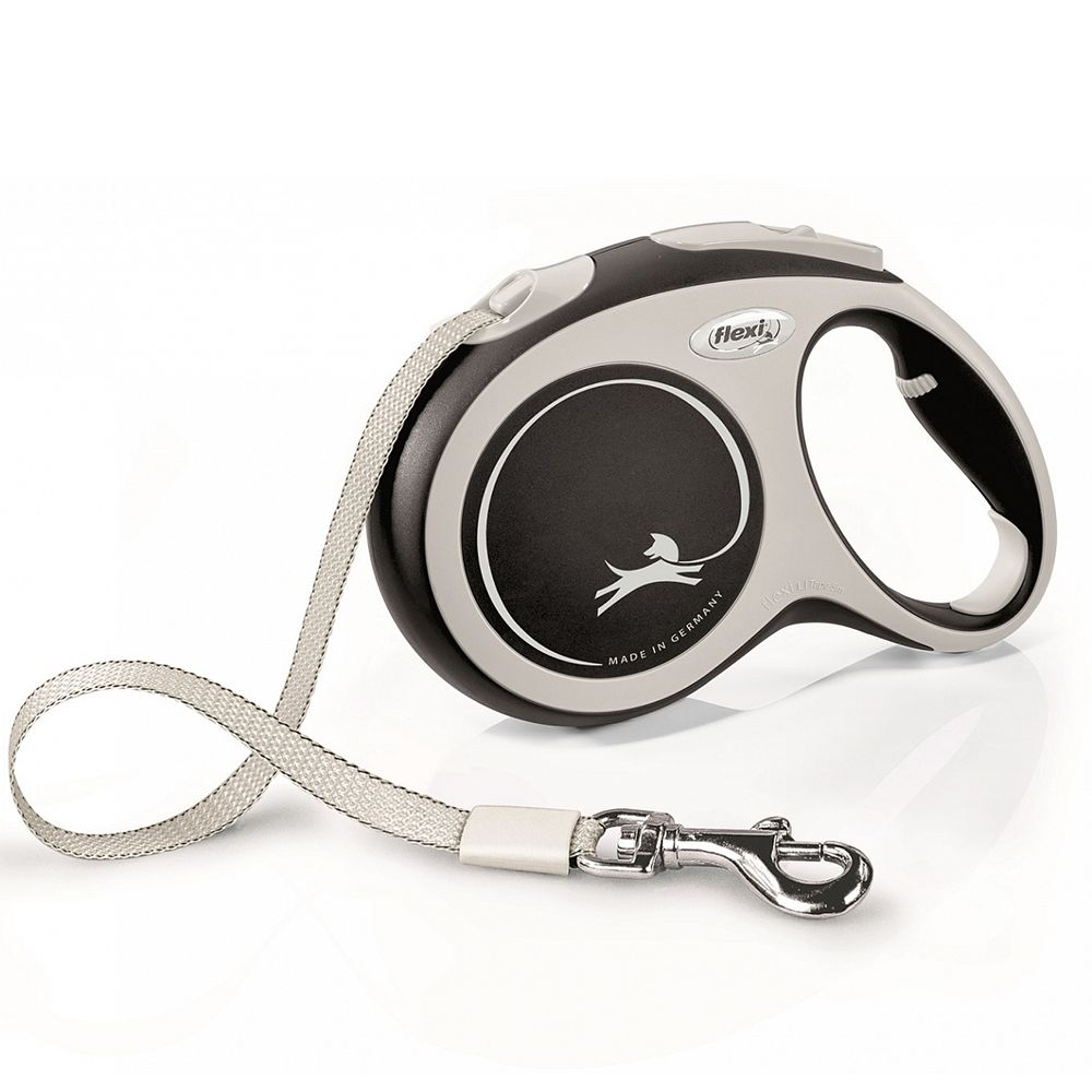 Рулетка для собак Flexi New Line Comfort L (до 50кг) лента 8м серый/черный